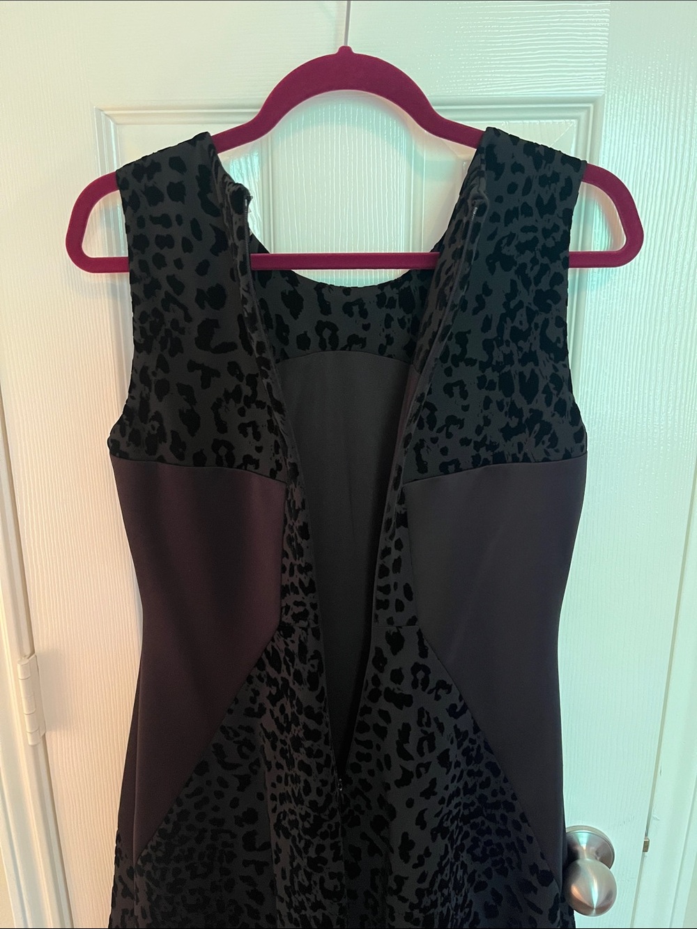 Karl Lagerfeld Velvet Leopard Fit & Flare Dress - Picture 6 of 9